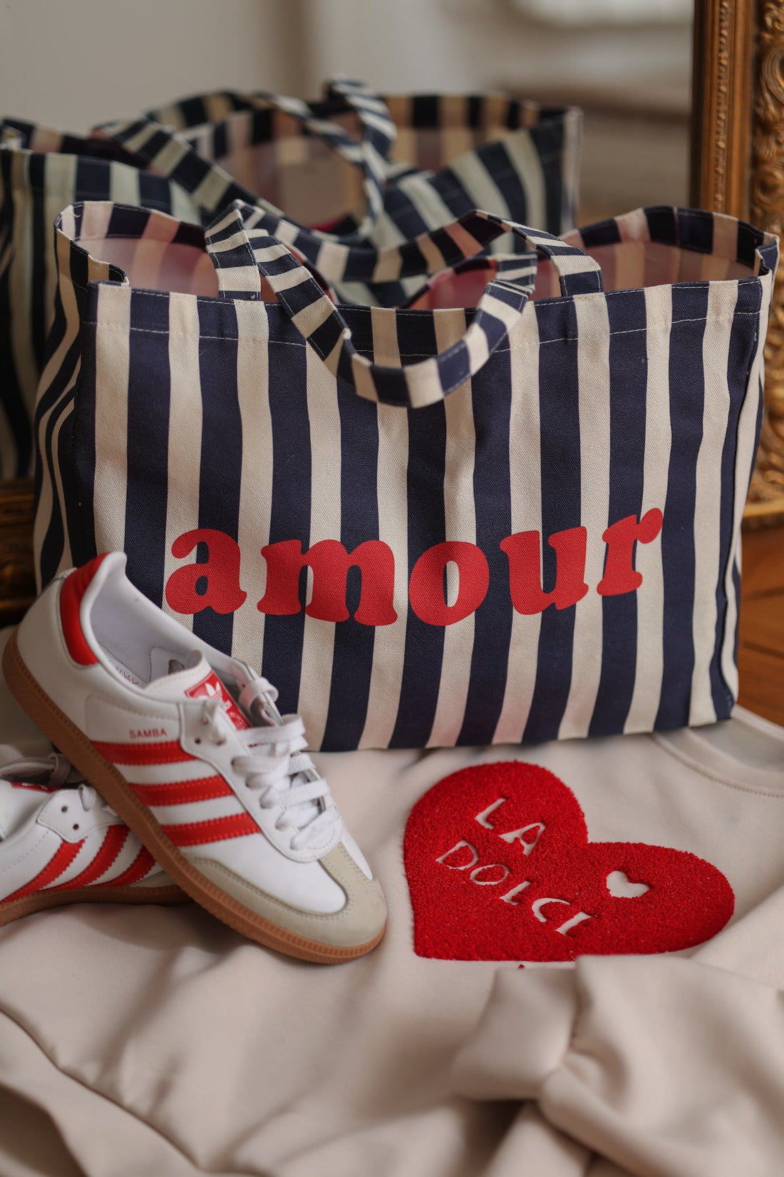 Cabas Amour bleu marine