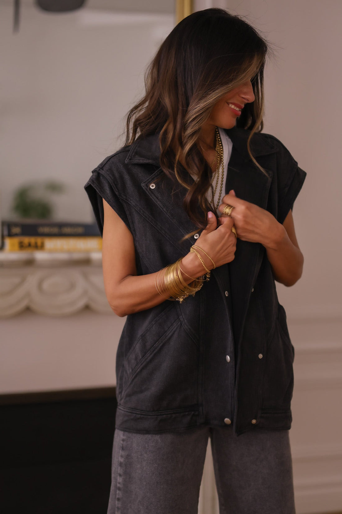 Veste sans manches Sacha noir