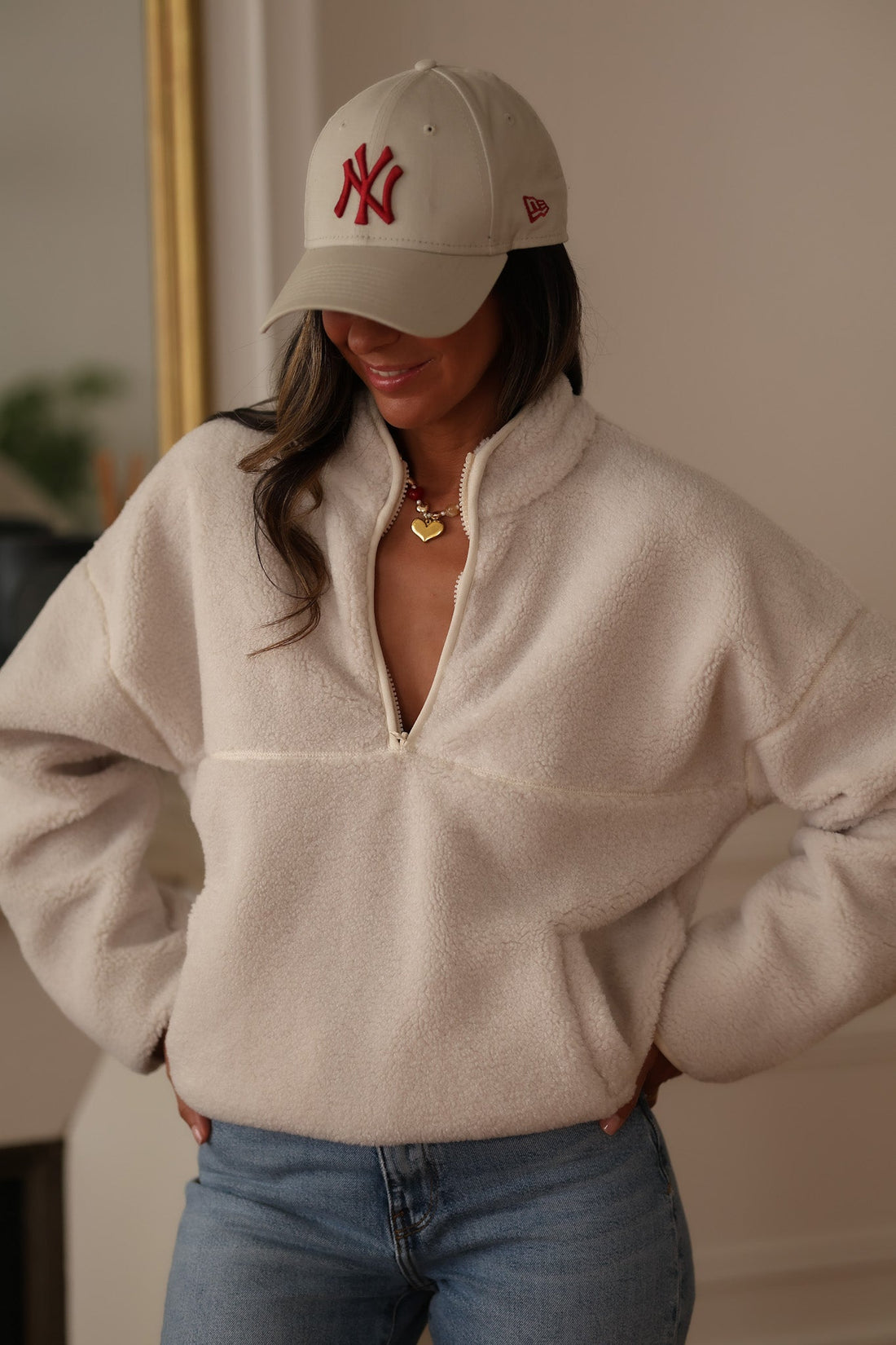 Polaire Fey beige à zip