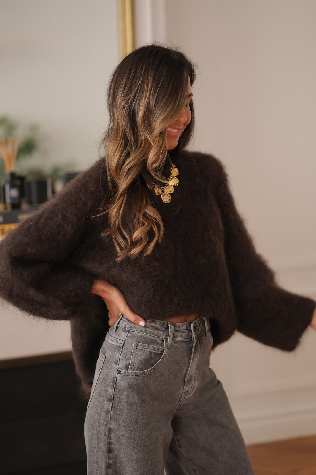 Pull Harper marron