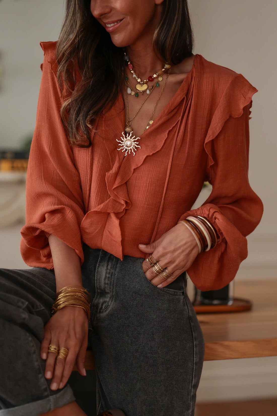 Blouse Paola terracotta