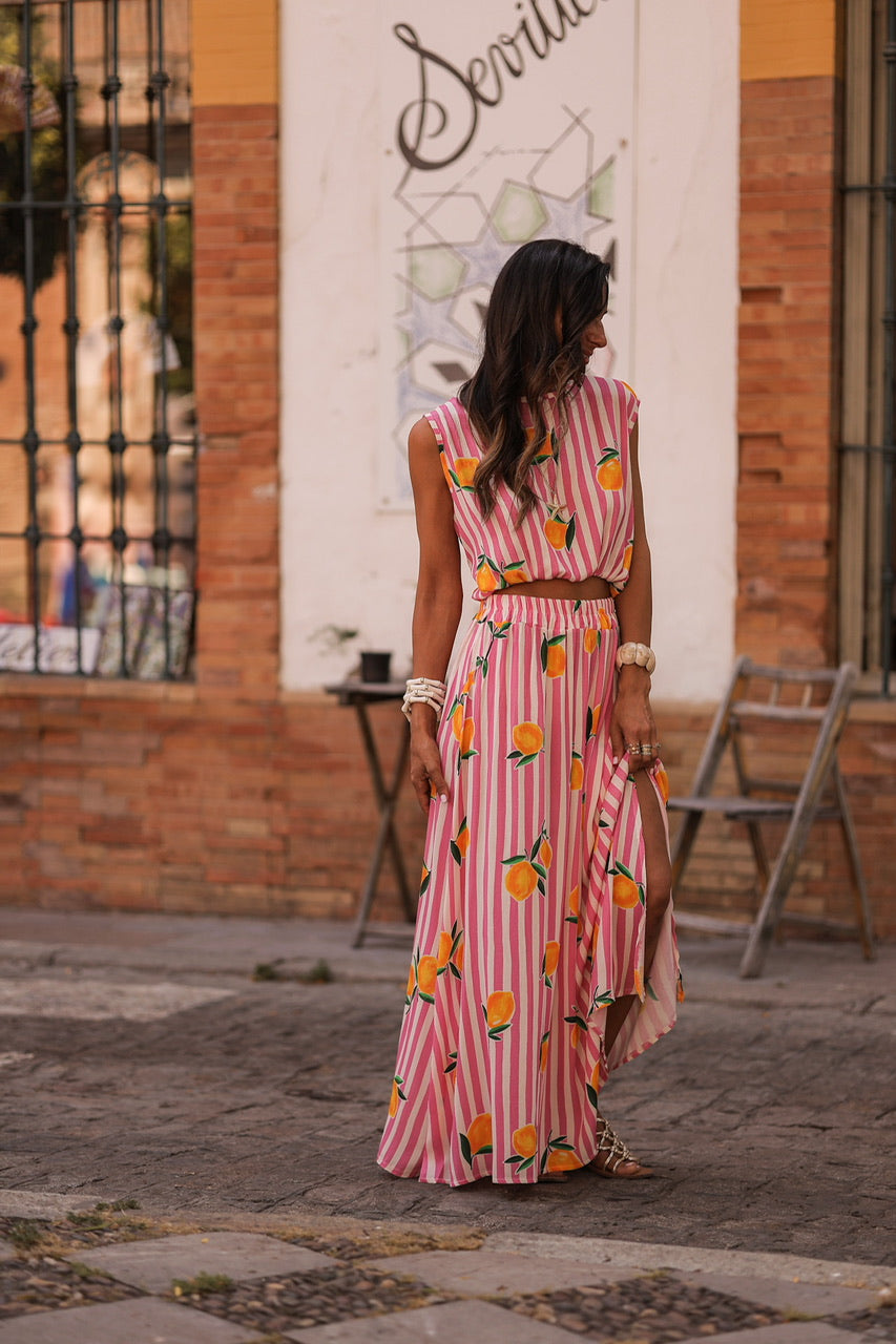Ensemble Gabriela rose citron